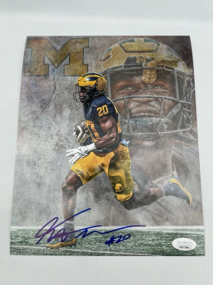 JMC SPORTS Kalel Mullings Autographed 8x10 Michigan Wolverines Photo JSA CoA