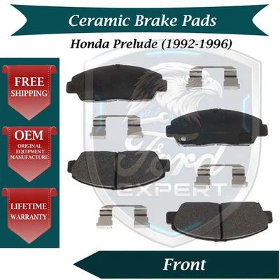 Kit de pastillas de freno delanteras de cerámica premium OE para Honda Prelude 1992-1996 garantía de 9 años Foto 1 de 4