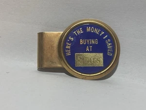 Clip de dinero esmaltado azul AQUÍ ESTÁ EL DINERO QUE AHORRÉ COMPRANDO EN Sears" - Imagen 1 de 5