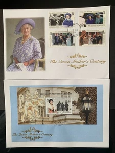 FALKLAND ISLANDS 1999 QUEEN MOTHER 4v & M/S FIRST DAY COVERS x 2 SG843/MS847 - Picture 1 of 1