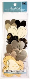 Gold Hearts Love Romance Glitter Accents Jolee's Boutique 3D Stickers 2013 - Picture 1 of 2