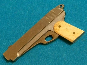 VINTAGE PARKER PATTONS ARMY BONE FIGURAL COLT .45 AUTO PISTOL KNIFE TAK FUKUTA - Picture 1 of 11