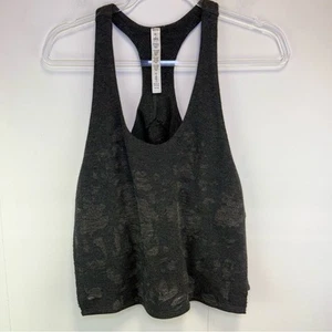 Alo Yoga distressed tank Medium racer charcoal black Alo activewear workout - Picture 1 of 13