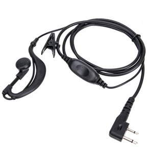 Icom ICV8 ICV82 F21 Radio G Shape Police Headset Security Earpiece with PTT Mic - Photo 1/4