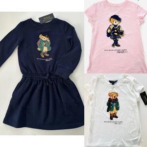 NWT, Girls Polo Ralph Lauren SET of 3. Dress + 2 T-Shirts. Size S(7). Eu 130 - Picture 1 of 4