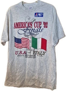 Vintage 1992 San Diego AMERICA'S CUP Finals Sailing Single Stitch T-Shirt Size L - Picture 1 of 8
