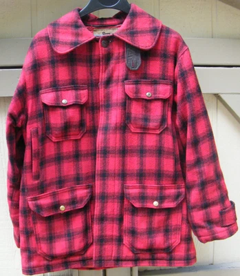 Vintage Woolrich Red/Black Plaid Wool Hunting Coat Jacket Size 42 - Image 1 of 4