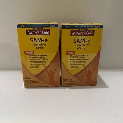 Lote De 2 Nature Made Sam-E Completo 400 mg 36CT Exp 01/26 O Mejor Nuevo Sellado Foto 1 de 2