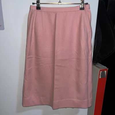 Falda de Lana Rosa Lápiz Largo Medio De Colección Botón con Cremallera Hecha a Mano XS Forrado Pliegue Foto 1 de 4