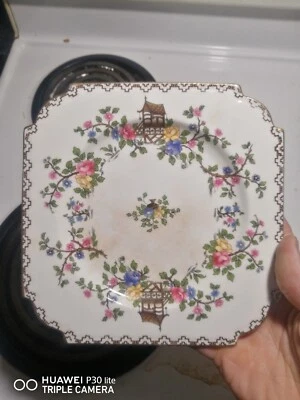 Aynsley England Antique PAGODA Fine Bone China Rectangular Plate - Image 1 of 3