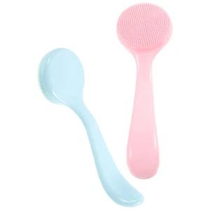 Cepillo facial de silicona manual 2 piezas cepillos de limpieza facial exfoliante exfoliante - Imagen 1 de 12