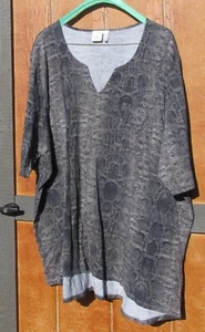 Ladies WOMEN'S ULLA POPKEN plus size 5xl pocket v-neck tee shirt blouse - Picture 1 of 3