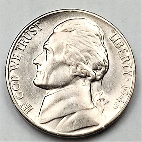 1946 S  BU Jefferson Nickel Pulled From OBW Roll Cover