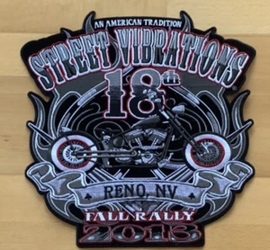 Großer Biker Street Vibrations 2013 Aufbügler Aufnäher Back Patch Rückenaufnäher - Bild 1 von 1