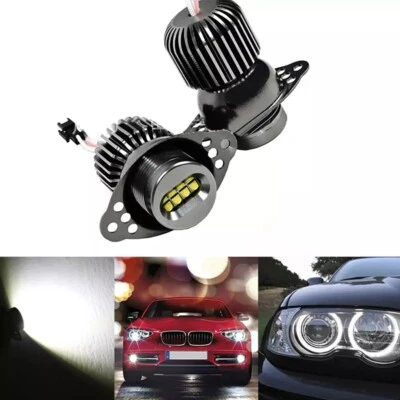 2x 80W For E90 E91 LCI 2008-2011 LED Angel Eyes Halo Ring Bulbs Kit  6000K White — 第 1/4 张图片