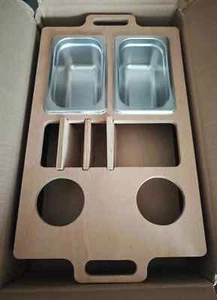 INEXTERIOR Divano Bar Snack Box Snack Bar Divano Portabevande Nero Naturale/Legno - Foto 1 di 3