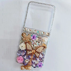Women Sparkly Flip Girly Luxury Bling Full Diamonds Hard Phone Cover Case - Picture 1 of 30