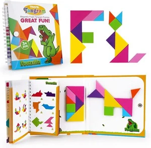 FOOZZILLA Magnetic Tangram Puzzle Set - 2 Sets of Pattern Original - Picture 1 of 7