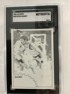 1981-82 Topps Basketball #W88 Kelvin Ransey (Error On Ink Proof) SGC Authentic - Image 1 of 4