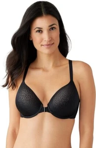 Wacoal Back Appeal Front Close Contour Underwire Bra Black 853403 Size 34D - Picture 1 of 3