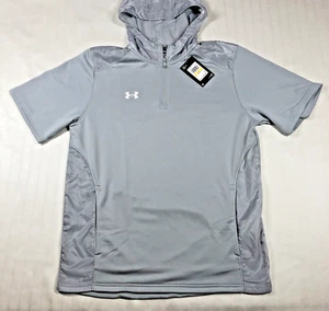Under Armour Mens Command Short Sleeve Hoodie Lt Gray MED Sports Workout NEW - Picture 1 of 14