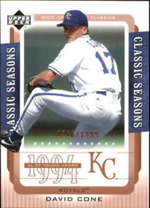2005 Upper Deck Classics Seasons Royals Baseball Card #DC David Cone /1999