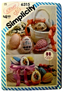 Vintage Simplicity  Pattern Easter Bunnies Eggs Basket Centerpiece #6315 uncut - Picture 1 of 5