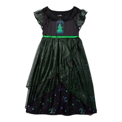 Wicked Elphaba Witch Toddler Girls Satinet and Tulle Black Nightgown, Size 3T - Image 1 of 3