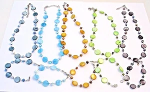 Asst Colours Handmade Pretty Elegant Shell Bracelet/Necklace UK Seller FREE BOX - Picture 1 of 12