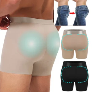 Hombres Levantador de glúteos Ropa interior Bolsa 3D Calzoncillos boxer Modelador corporal Almohadilla de glúteos Potenciador - Imagen 1 de 36