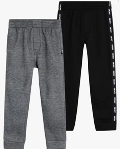 DKNY Toddler Joggers Boys Joggers Size 6 2 Pack Gray & Black NEW - Picture 1 of 8