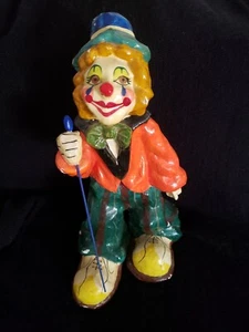 Vintage Paper Mache Clown Standing Unsigned 12" Tall - Picture 1 of 10