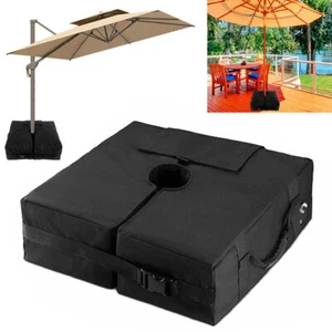 Heavy Duty Umbrella Base Sandbag Parasol Weights Bag For Banana Cantilever Black - Picture 1 of 12