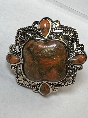 Anel de bronze BARSE "Sanibel Blooms" pedra infundida bronze coral tamanho 7 #44 - Imagem 1 de 4