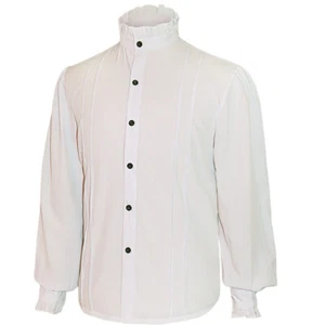 Uomo Camicia Maglietta Gotico Steampunk Vittoriano Punk Stile Retro Bianco Nero - Bild 1 von 14