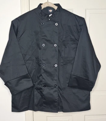 DICKIES BLACK CLASSIC 8 BUTTON CHEF jacket Long Sleeve DC118 NWT Unisex Size 2XL - Image 1 of 4