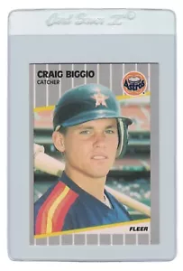 CRAIG BIGGIO 1989 Fleer MLB Baseball Rookie CARD Houston ASTROS #353 confezione fresca - Foto 1 di 2
