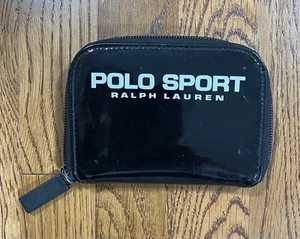 Polo Sport Ralph Lauren Wallet Patent Leather Black Unisex - Picture 1 of 7