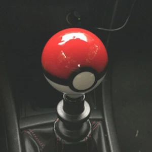 Universal Pokemon Shift Knob Round Poke Ball Gear Shifter Head with 3 Adapters - Picture 1 of 15