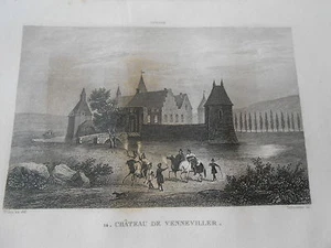 Gravure sur acier 1838 La Sarthe Château de Venneviller - Picture 1 of 1