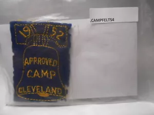 BOY SCOUTS FELT CAMP PATCH APPROVED CAMP CLEVELAND 1952 CAFT4 - Bild 1 von 1