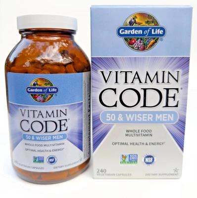 Garden of Life Vitamin Code 50 & Wiser Men 240 cápsulas vegetales (suministro para 60 días) Foto 1 de 3