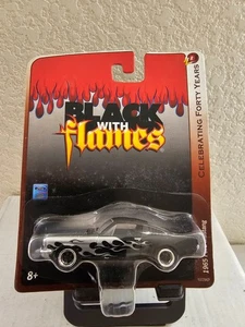 Johnny Lightning Black with Flames 1965 Ford Mustang P26 - Picture 1 of 1