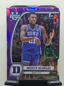 2024-25 Bowman Chrome University Basketball Purple Lava 58 Patrick Ngongba, Duke - Picture 1 of 6