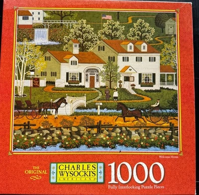 MB Hasbro Puzzle VTG 2000 Charles Wysocki WELCOME HOME 1000 Piece Puzzle - Image 1 of 3