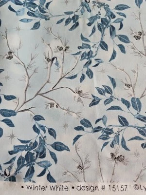 Winter White, Cotton Fabric, Kaufman 15157, Metallic Silver, $7 Yd  - Image 1 of 4