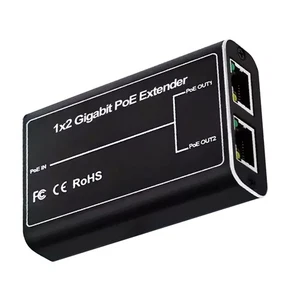 Gigabit POE Repeater 1 in 2 out IEEE802.3af/at DC44V-55V RJ45 Wide Compatibility - Zdjęcie 1 z 17