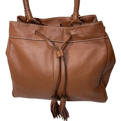 Cole Haan Bolso de Mano de Cuero Para Mujer Grande Marrón Bolso Borlas Bolso De Colección Foto 1 de 4