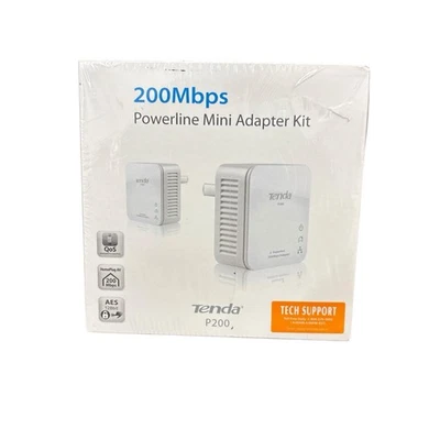 Tenda P200 Powerline Mini Adapter Kit Up to 200Mbps New Still Sealed - Image 1 of 4