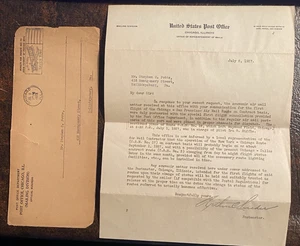 1927 Chicago Post Office letter answering First Flight Cancels to customer in Pa - Picture 1 of 1